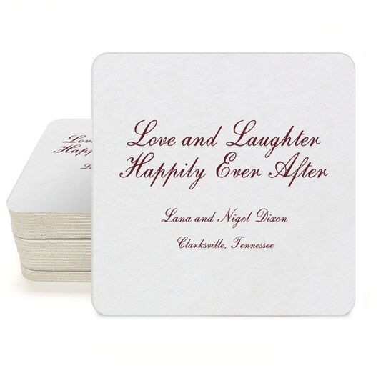 Love and Laughter Square Coasters